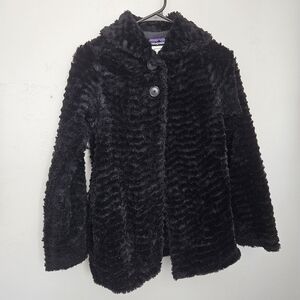 Patagonia Girls XL 14 Black Teddy Jacket Soft Furry Winter Outdoor Coat